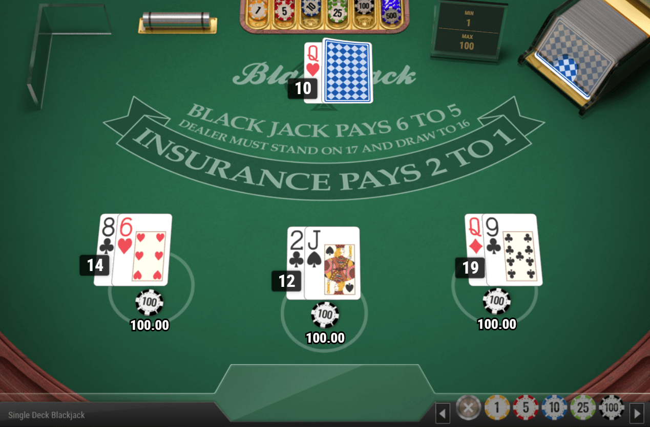 Single deck BlackJack MH